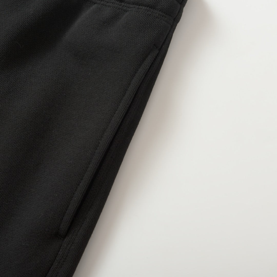 Black Cotton Plain Joggers - Men's