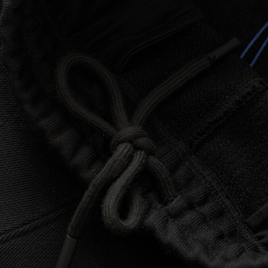 Black Cotton Plain Joggers - Men's