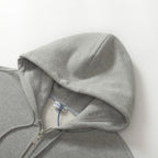 Black Cotton Check Patch Zip-Through - Men's