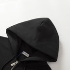 Black Cotton Check Patch Zip-Through - Men's