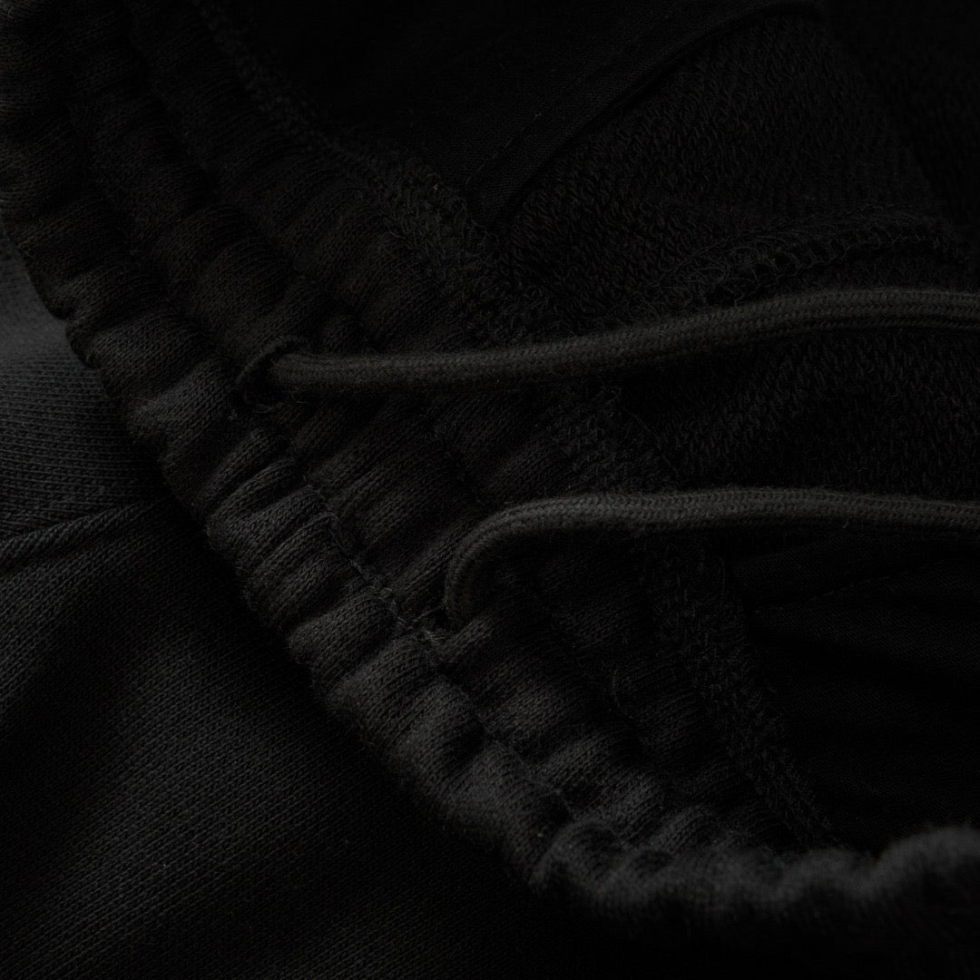 Black Cotton Tapered Joggers - Men's