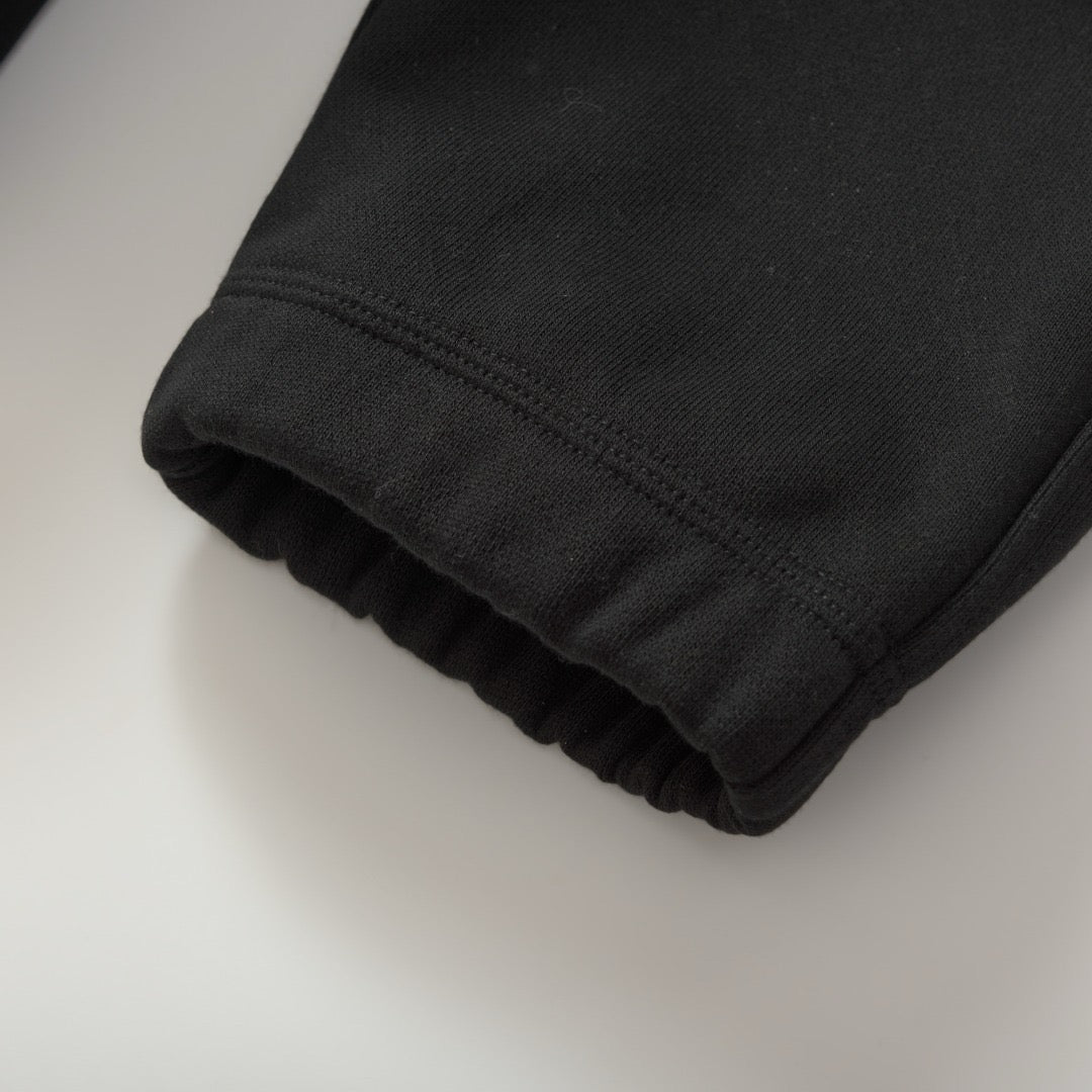 Black Cotton Tapered Joggers - Men's
