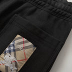 Black Cotton Tapered Joggers - Men's