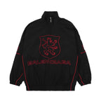 Black Nylon Embroidered Track - Men's
