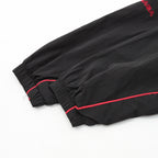 Black Nylon Embroidered Track - Men's