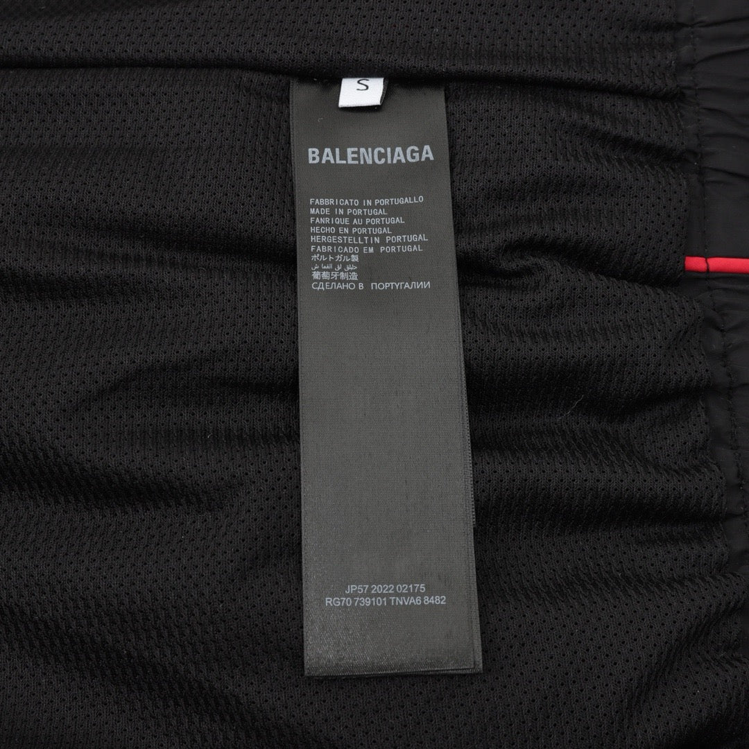 Black Nylon Embroidered Track - Men's