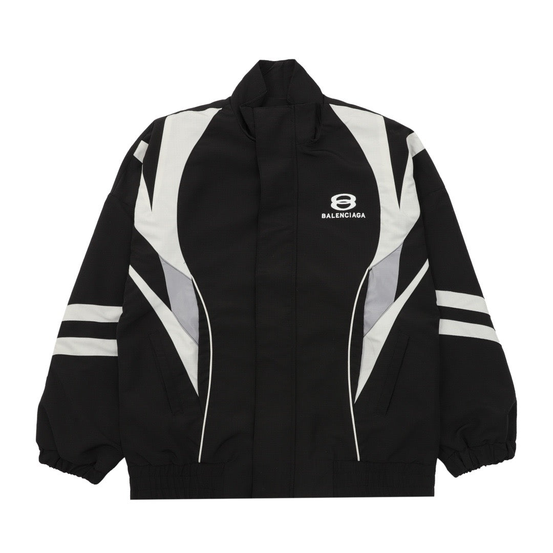 Black Nylon Panelled Track - Men's