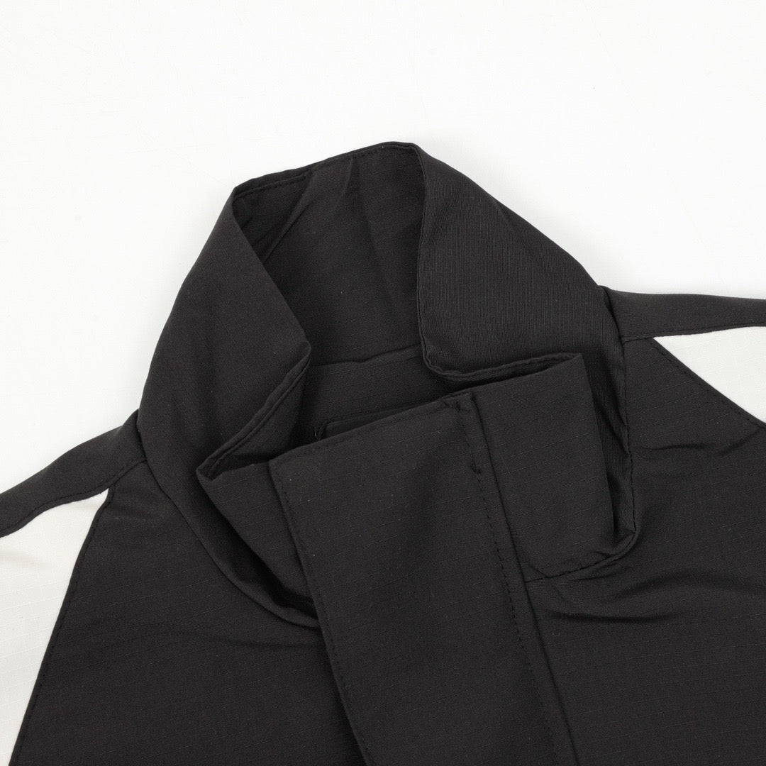 Black Nylon Panelled Track - Men's