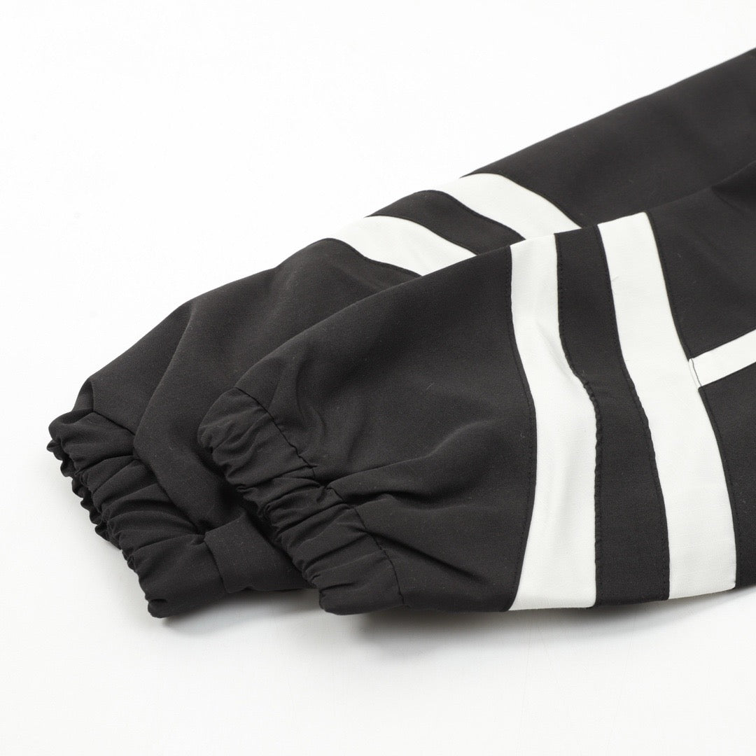 Black Nylon Panelled Track - Men's