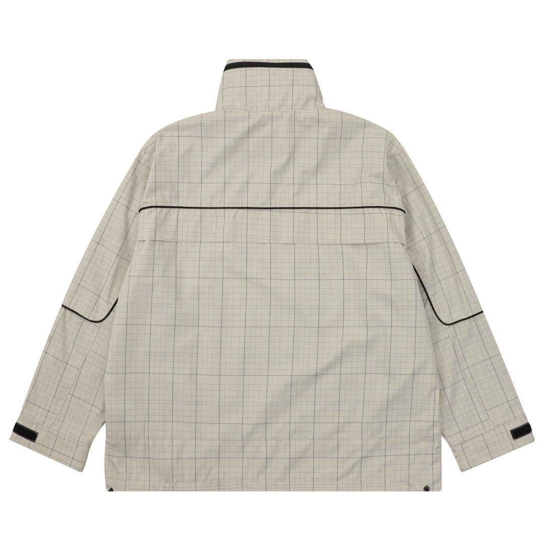 Khaki Nylon Half-Zip Anorak - Men's