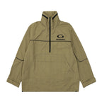 Khaki Nylon Half-Zip Anorak - Men's
