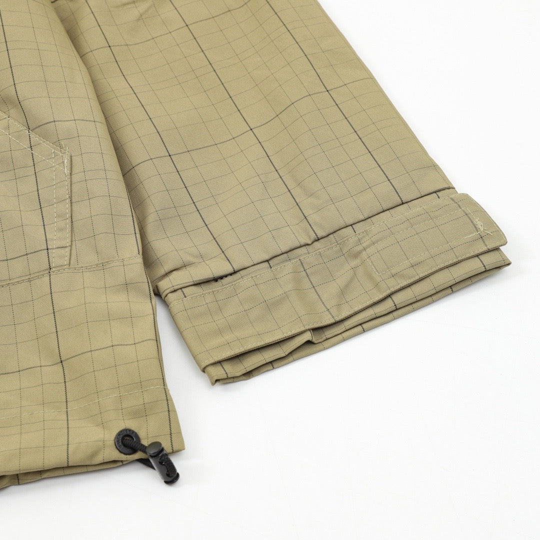 Khaki Nylon Half-Zip Anorak - Men's