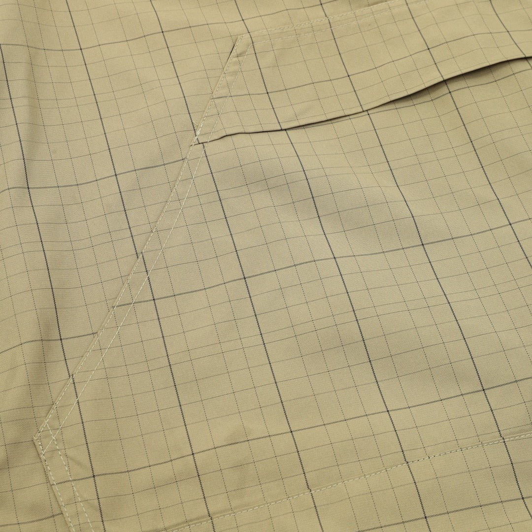 Khaki Nylon Half-Zip Anorak - Men's