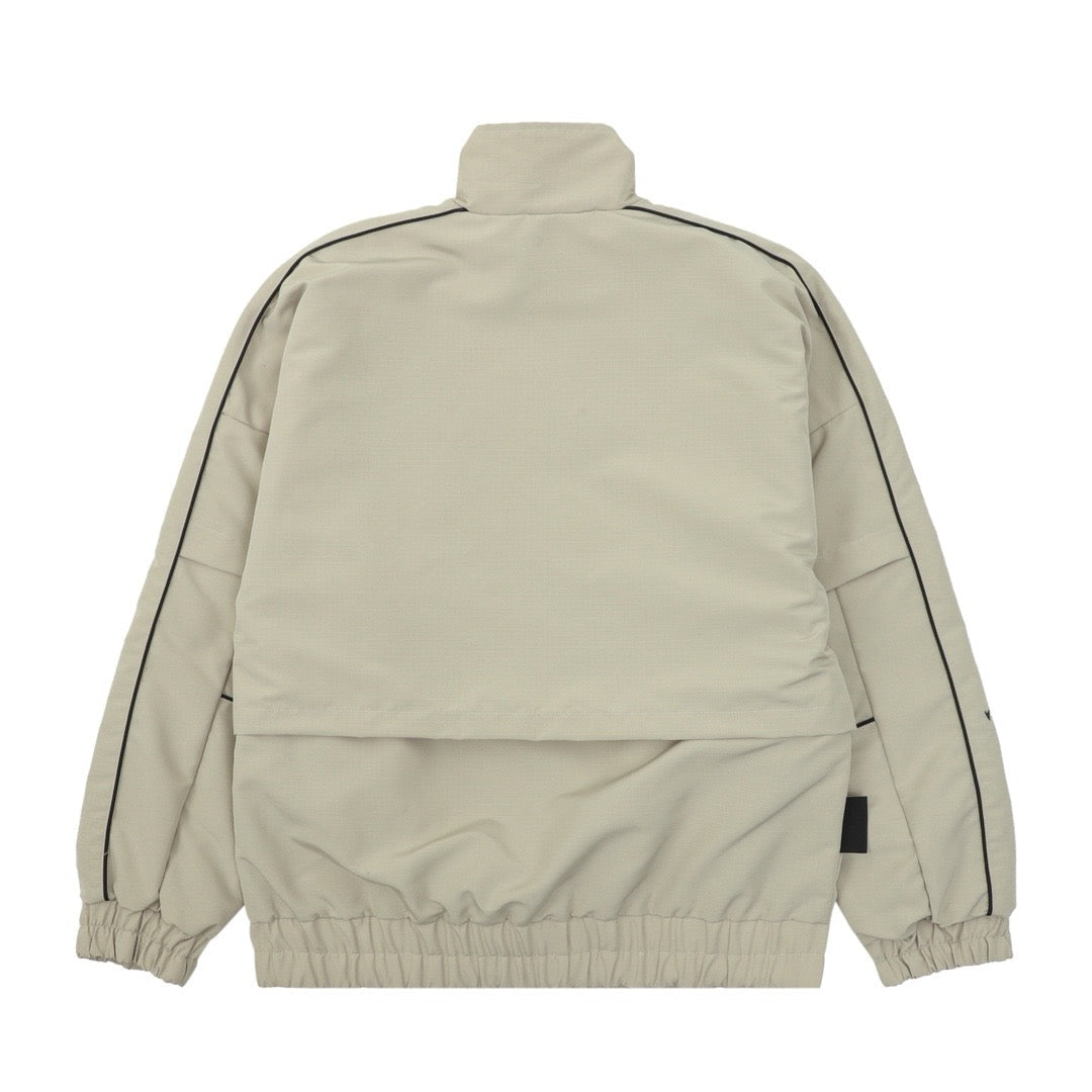 Cream Nylon Piped Track - Men's