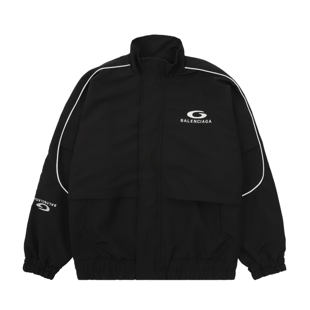 Cream Nylon Piped Track - Men's