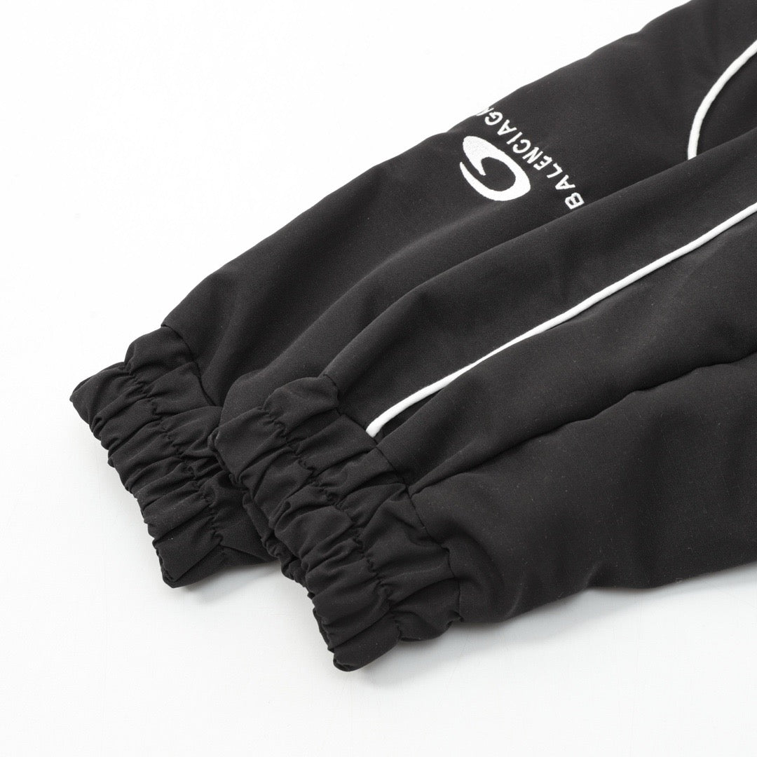 Cream Nylon Piped Track - Men's