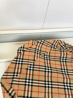 Beige Cotton Check Shirt Jacket - Men's