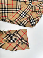 Beige Cotton Check Shirt Jacket - Men's