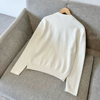 Cream Cotton Script Logo Crewneck - Men's