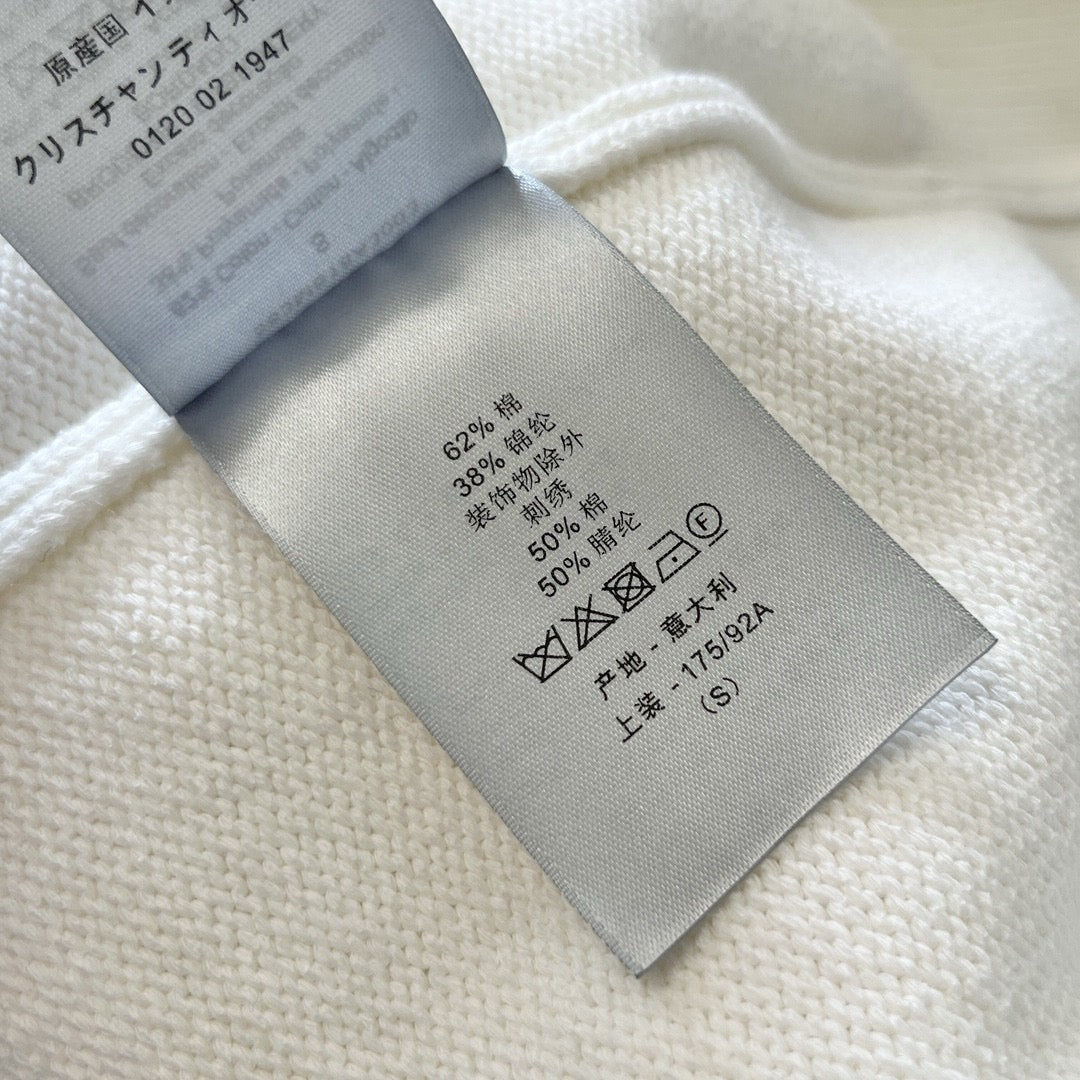 Cream Cotton Script Logo Crewneck - Men's