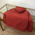 Red Nylon Plain Hooded - Men's