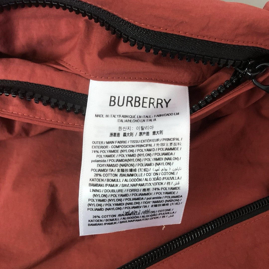 Red Nylon Plain Hooded - Men's