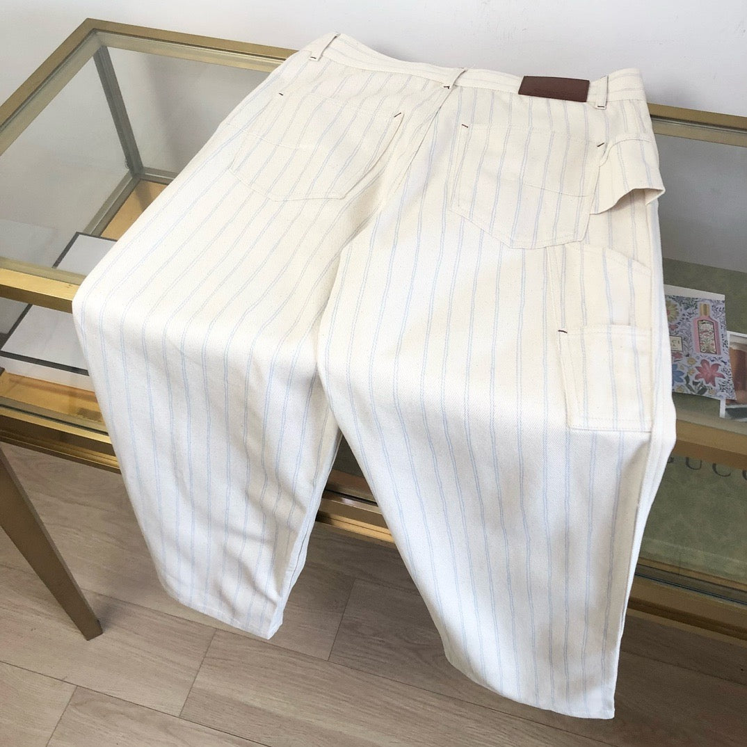 Cream Knit Ribbed Straight - Men's