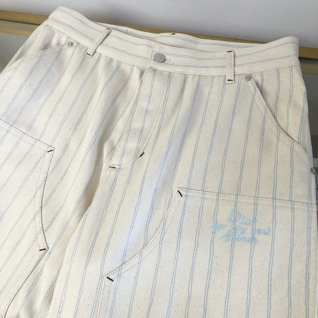 Cream Knit Ribbed Straight - Men's