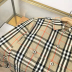 Beige Cotton Check Overshirt - Men's