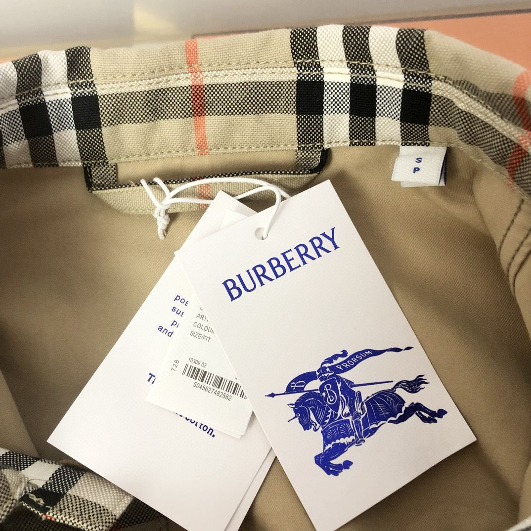Beige Cotton Check Overshirt - Men's