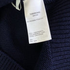 Navy Wool Floral Intarsia Crewneck - Women's