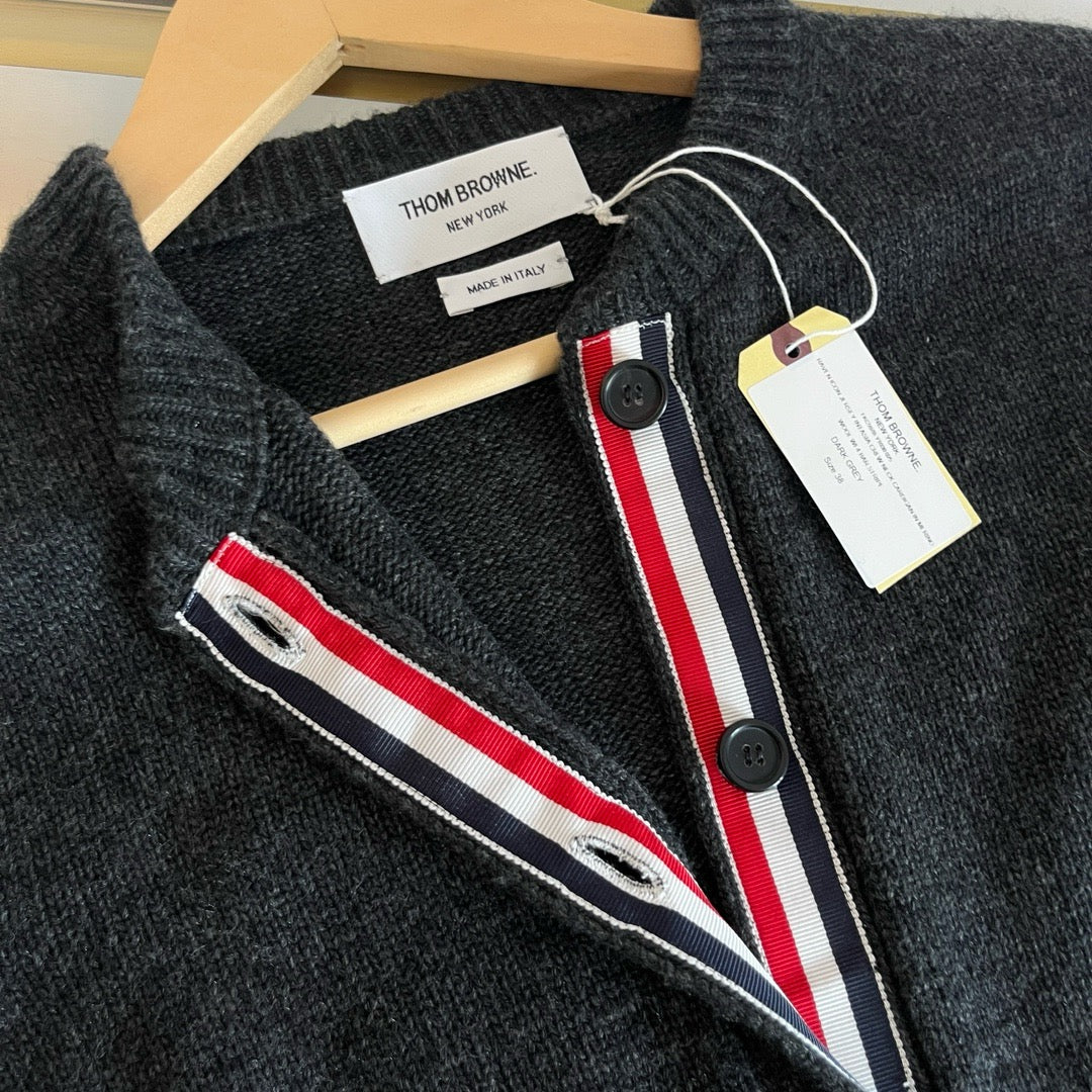 Grey Mohair Plain Cardigan - Women's