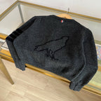 Grey Mohair Plain Cardigan - Women's