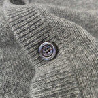 Grey Wool Script Logo Cardigan - Men's
