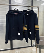 Navy Cotton Bar Stripe Pullover - Men's
