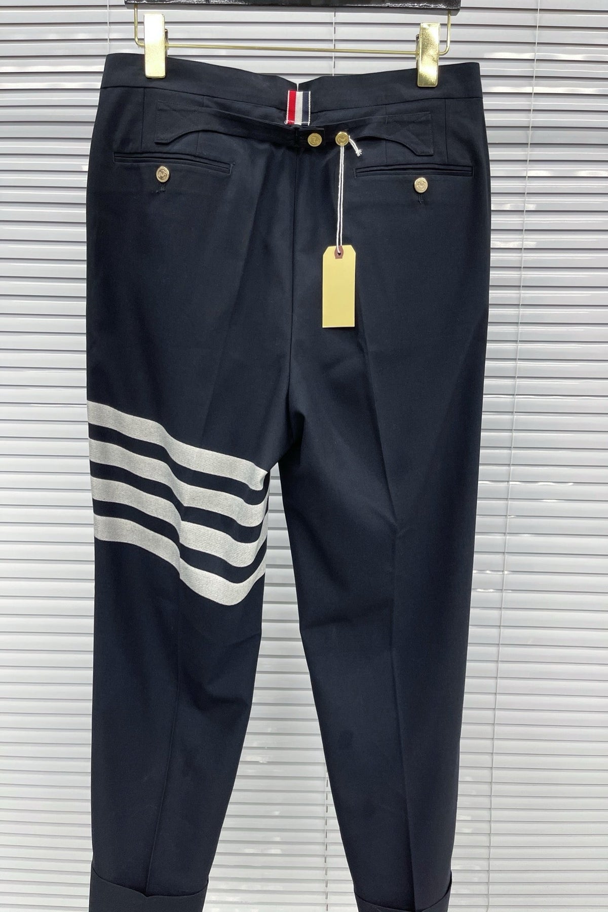 Grey Cotton Striped Leg Joggers - Men's