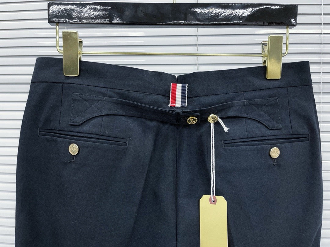Grey Cotton Striped Leg Joggers - Men's