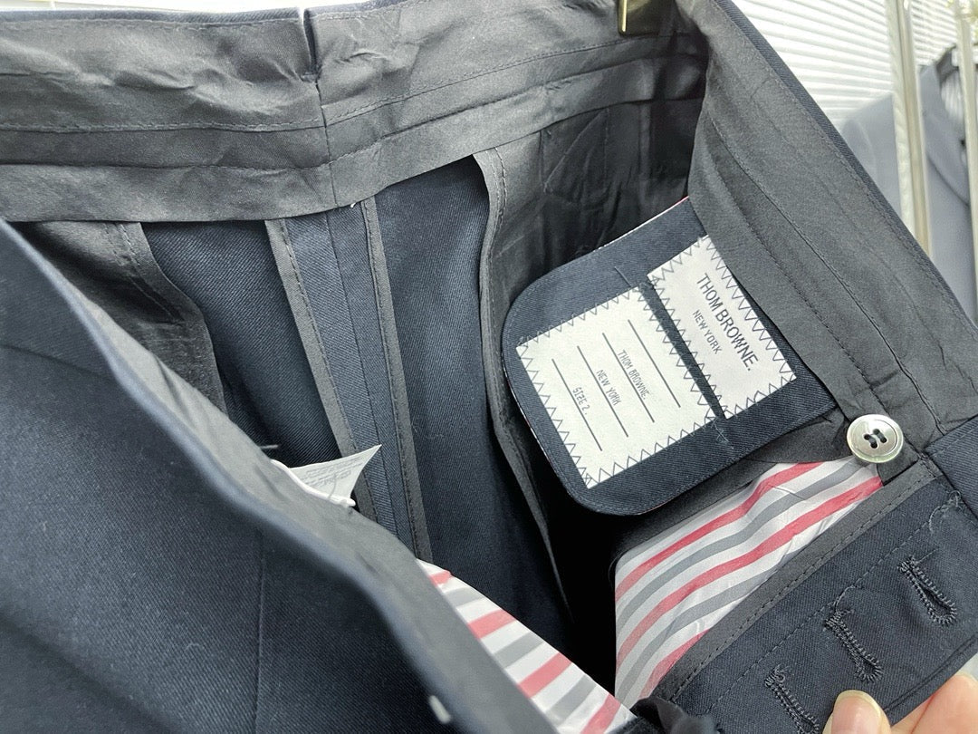 Grey Cotton Striped Leg Joggers - Men's