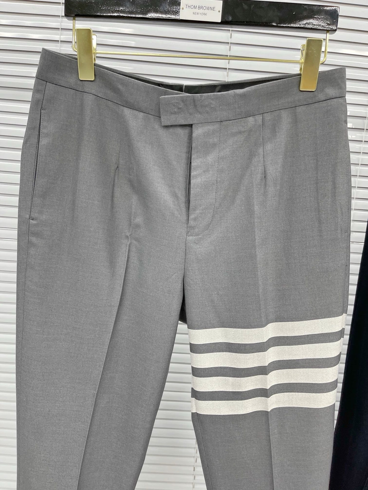 Grey Cotton Striped Leg Joggers - Men's