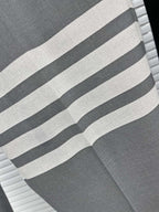 Grey Cotton Striped Leg Joggers - Men's
