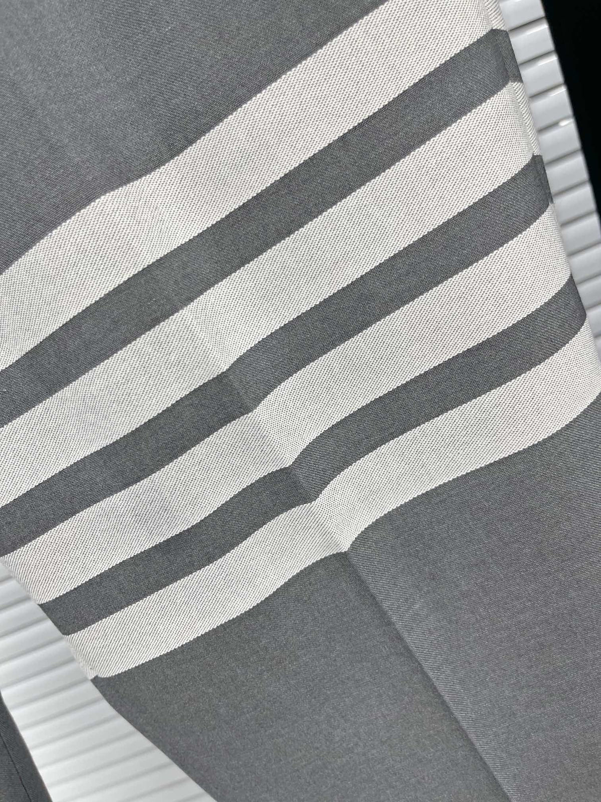 Grey Cotton Striped Leg Joggers - Men's