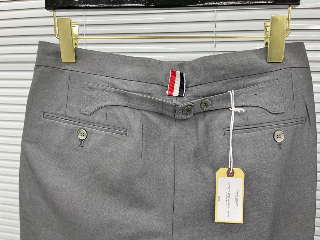 Grey Cotton Striped Leg Joggers - Men's