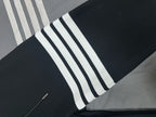 Grey Cotton Bar Stripe Joggers - Men's