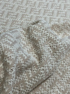 Cream Wool Textured Crewneck - Men's