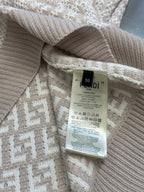 Cream Wool Textured Crewneck - Men's