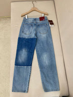 Blue Denim Patchwork Wide-Leg - Women's