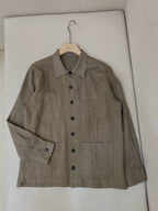 Khaki Suede Plain Overshirt - Men's