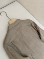 Khaki Suede Plain Overshirt - Men's