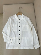 Khaki Suede Plain Overshirt - Men's