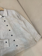Khaki Suede Plain Overshirt - Men's